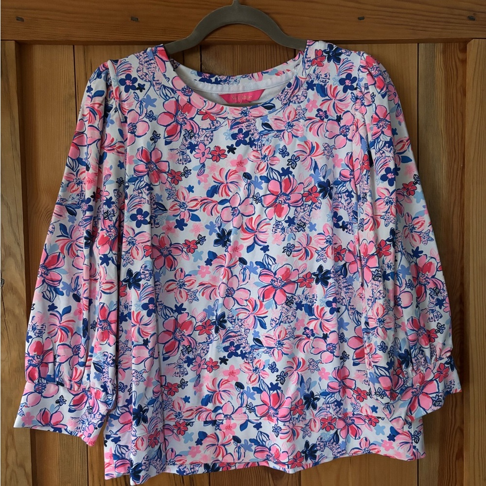 Lilly Pulitzer Pink & Navy Long Sleeve light sweatshirt